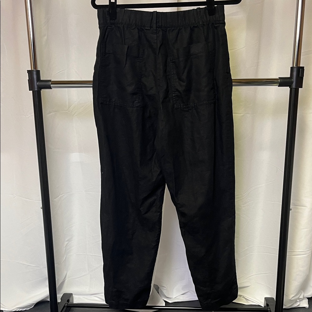 GAP women’s Black linen pants elastic waistband size medium - Picture 2 of 6